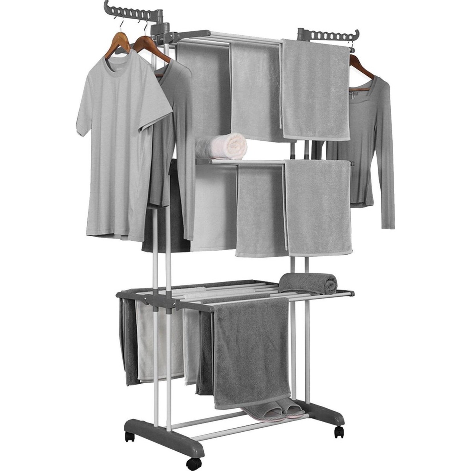 Herzberg HG-8034GRY Droogrek - Inclusief Wielen - Grijs