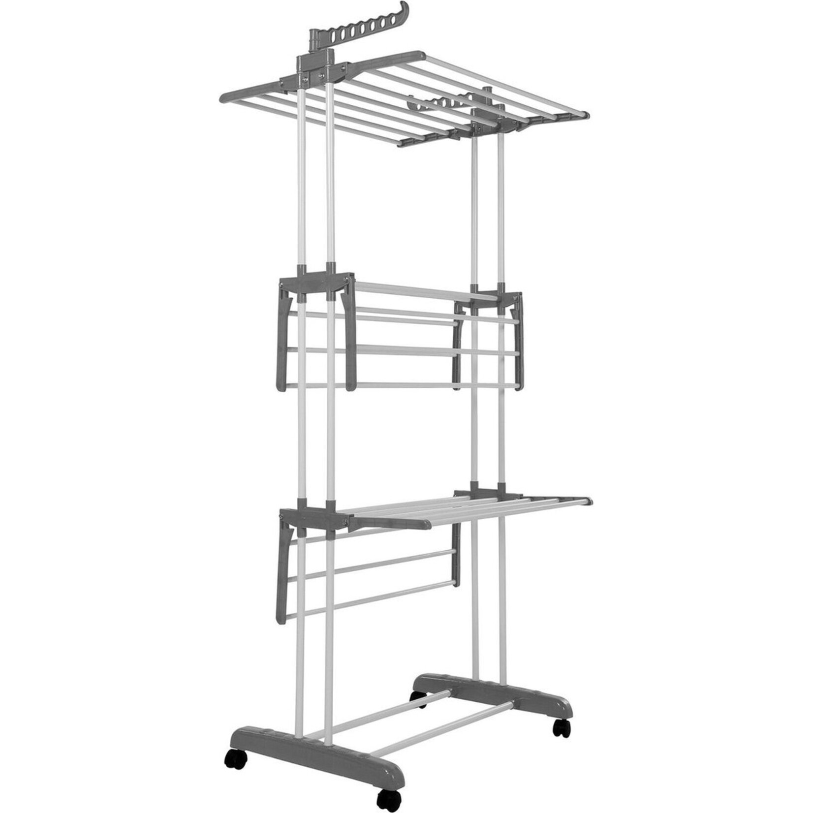 Herzberg Herzberg HG-8034GRY Drying Rack - Includes Wheels - Grey