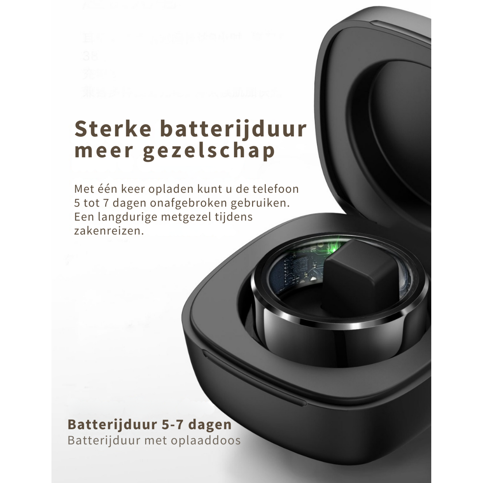 Parya Home Parya - Smart Ring - European ring size 62- Waterproof - Sleep Monitor - Heart Rate Monitor - SpO2 Monitor - Daily Activity Tracking - Mobile App - Black - Copy