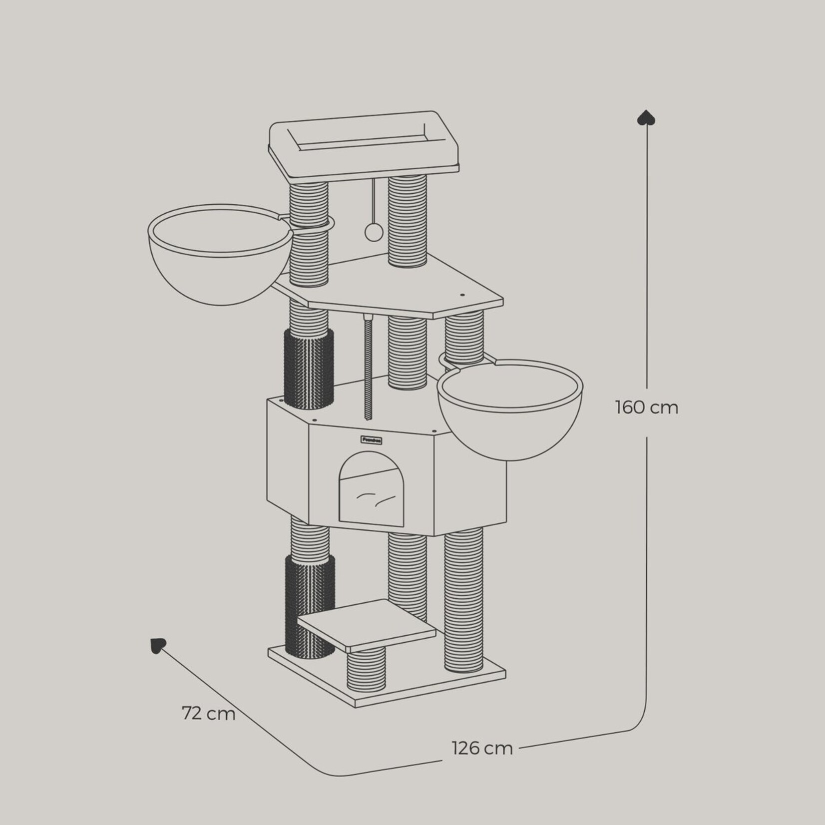 Scratching post – With self-heating blankets – Luxury cat furniture