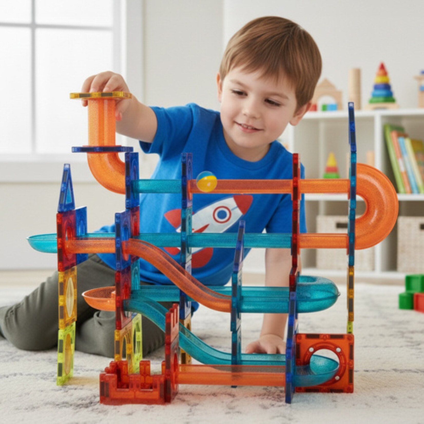 Bobbel Home Magnetische Bouwset 96 Delig - Magnetische Tegels - 3D Bouwblokken - Constructie Speelgoed - Creatief Speelgoed - Educatief Speelgoed Kinderen 3+