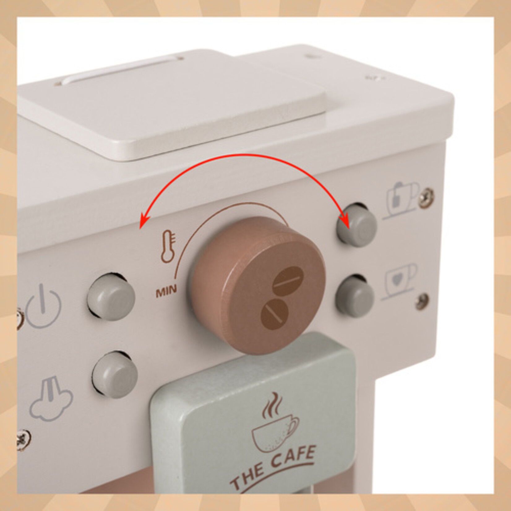 Bobbel Home Houten Koffiezetapparaat - Speelgoed Koffiemachine - Houten Keukenspeelgoed - Rollenspel Speelgoed - Barista Speelset Kinderen