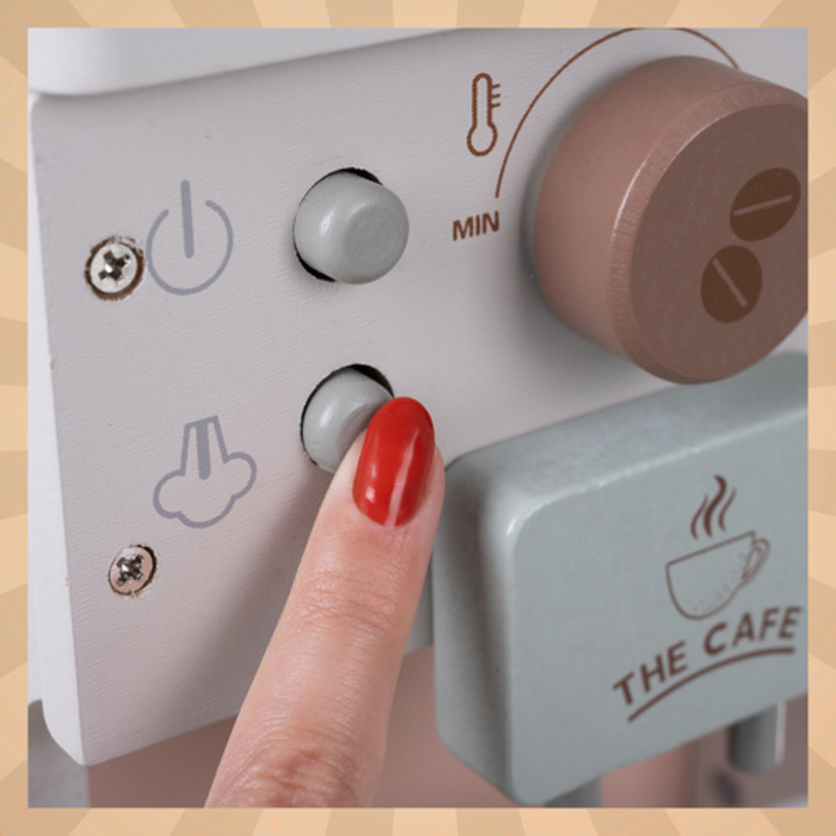 Bobbel Home Houten Koffiezetapparaat - Speelgoed Koffiemachine - Houten Keukenspeelgoed - Rollenspel Speelgoed - Barista Speelset Kinderen