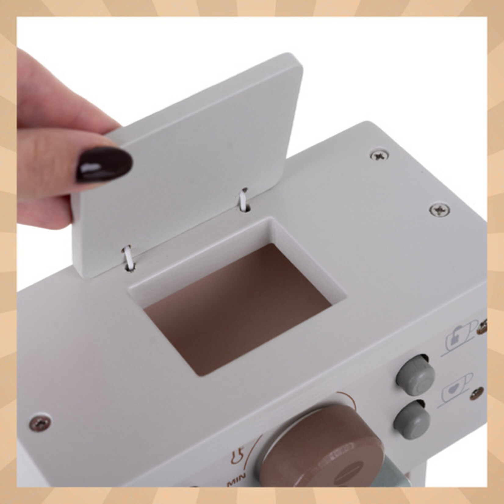 Bobbel Home Bobbel Home Houten Koffiezetapparaat - Speelgoed Koffiemachine - Houten Keukenspeelgoed - Rollenspel Speelgoed - Barista Speelset Kinderen