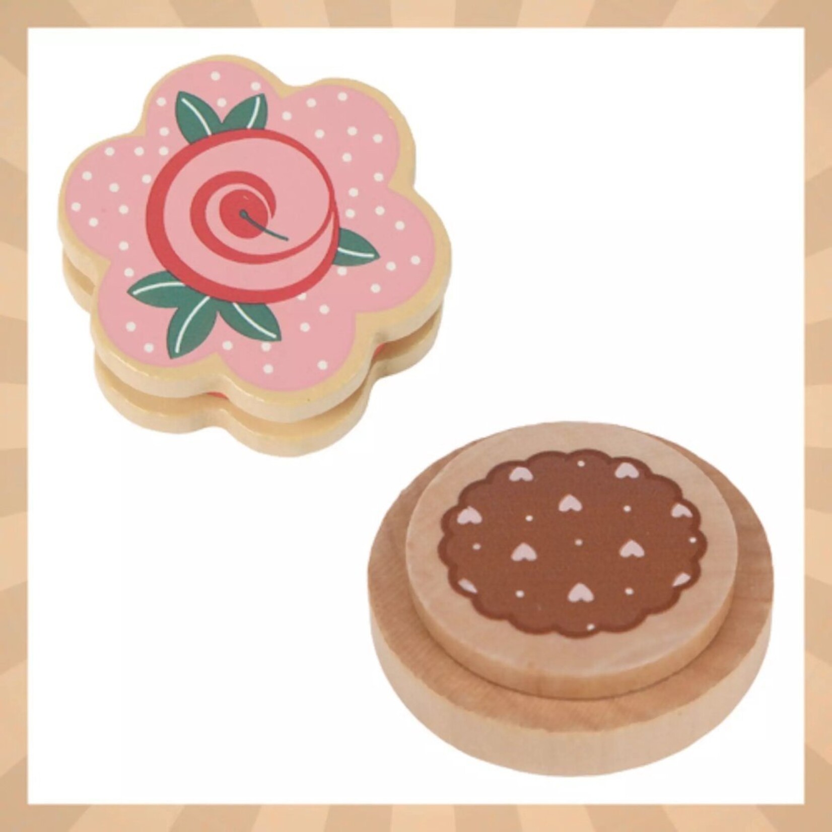 Bobbel Home Bobbel Home - Houten Theeservies - Theeservies Speelgoed - Kinder servies - Houten Speelgoed - Kinderservies set - Theeset met Dienblad - 15 Delig - Met Taartplateau - Rollenspel Speelgoed Kinderen 3+