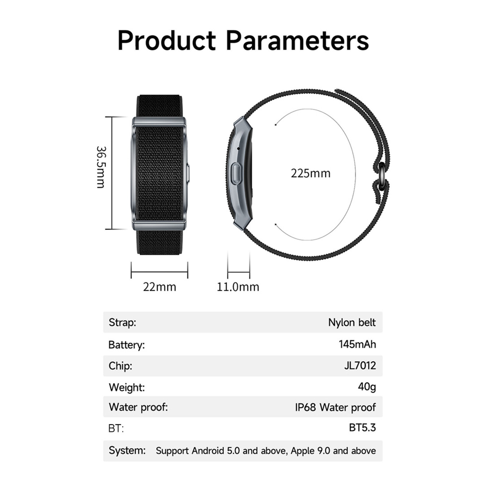 Parya Dutch Wanted 2025 Schermloze Fitness Armband – GPS Tracker, Stappenteller & Slaapmonitor