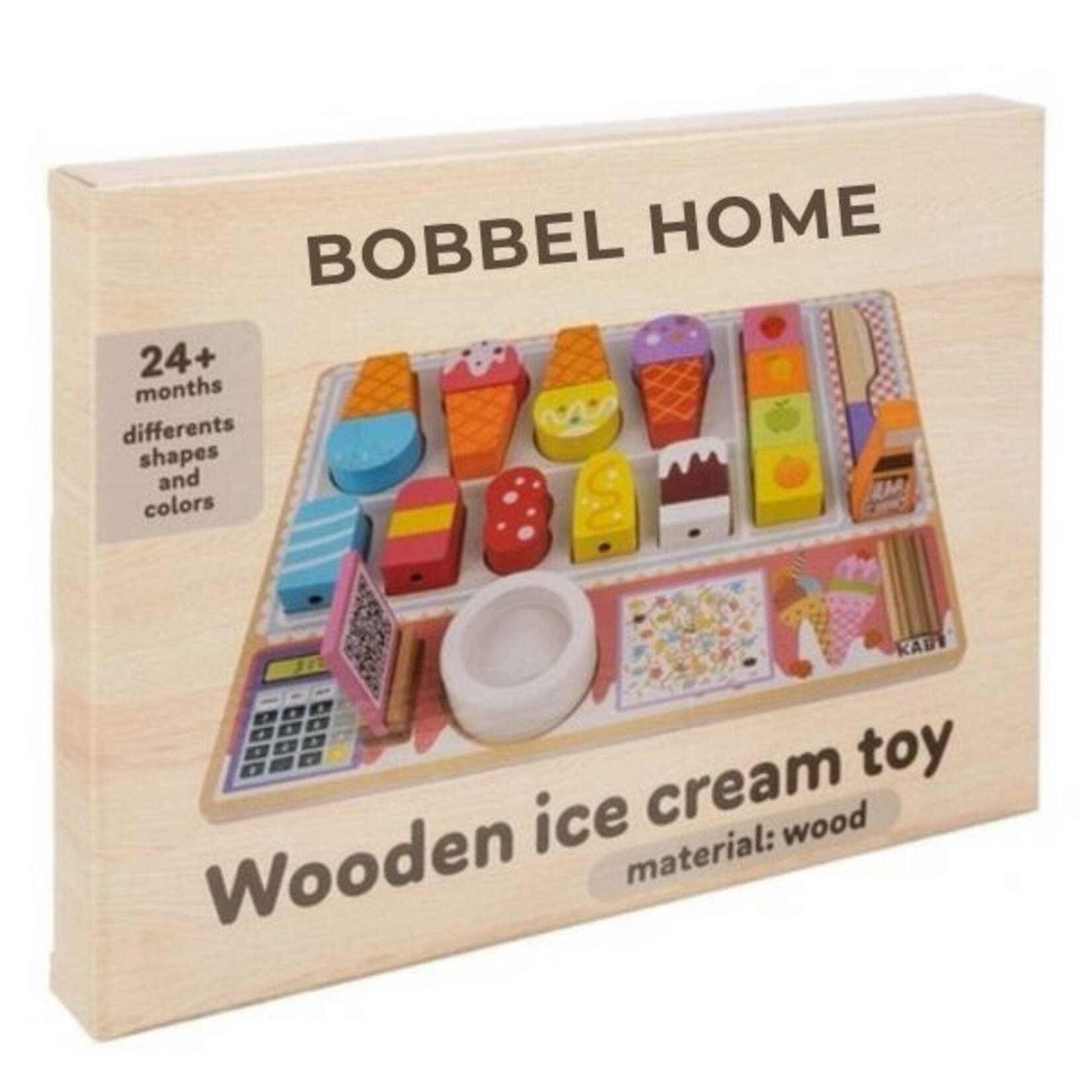 Bobbel Home Bobbel Home - Wooden ice cream set - Ice cream set Toys - Children's ice cream set - Wooden Toys - Children's toys  - 32 pieces - Role-playing Toys Children 3+