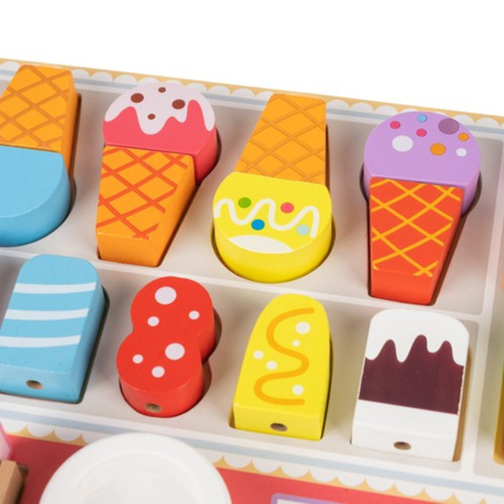 Bobbel Home Bobbel Home - Houten ijs set - ijs set Speelgoed - Kinder ijs set - Houten Speelgoed - Kinder speelgoed  - 32 Delig - Rollenspel Speelgoed Kinderen 3+