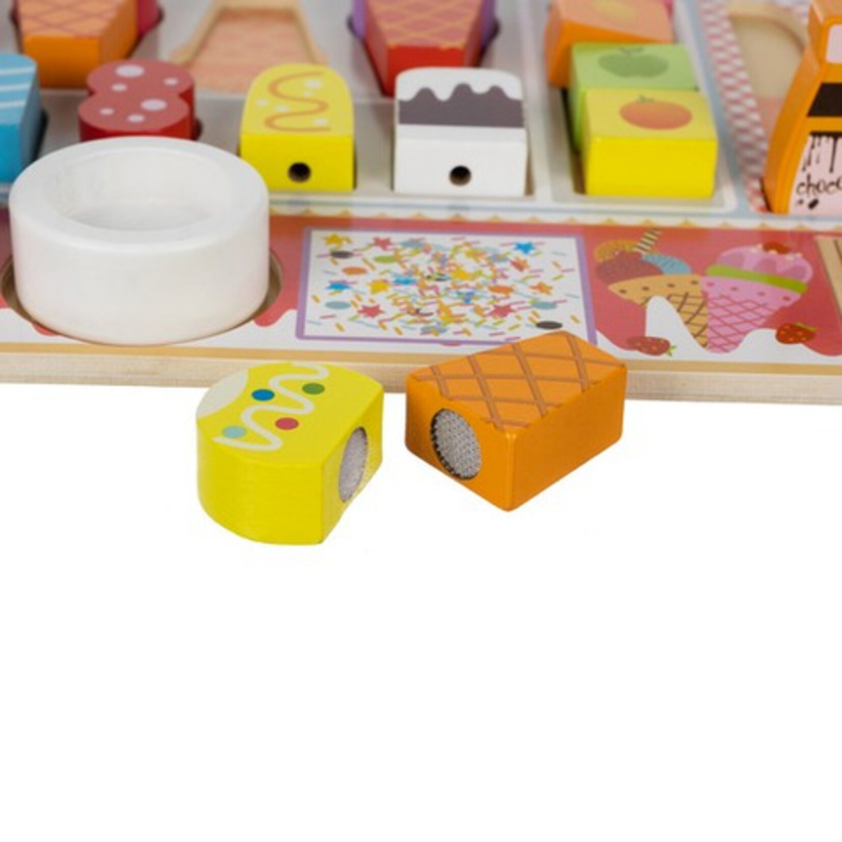 Bobbel Home Bobbel Home - Wooden ice cream set - Ice cream set Toys - Children's ice cream set - Wooden Toys - Children's toys  - 32 pieces - Role-playing Toys Children 3+