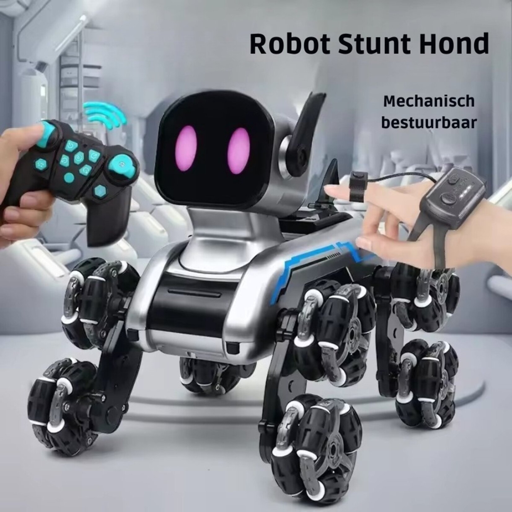 Dutch Wanted - Robot Dog - Remote-Controlled Dog - Interactive Dog - Rechargeable - With Remote Control