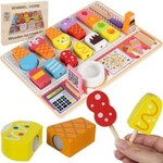 Bobbel Home Bobbel Home - Wooden ice cream set - Ice cream set Toys - Children's ice cream set - Wooden Toys - Children's toys  - 32 pieces - Role-playing Toys Children 3+