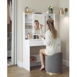 Bobbel Home Bobbel Home - Witte Kaptafel met LED Spiegel – Moderne Make-up Tafel met 2 Laden en Opbergplanken