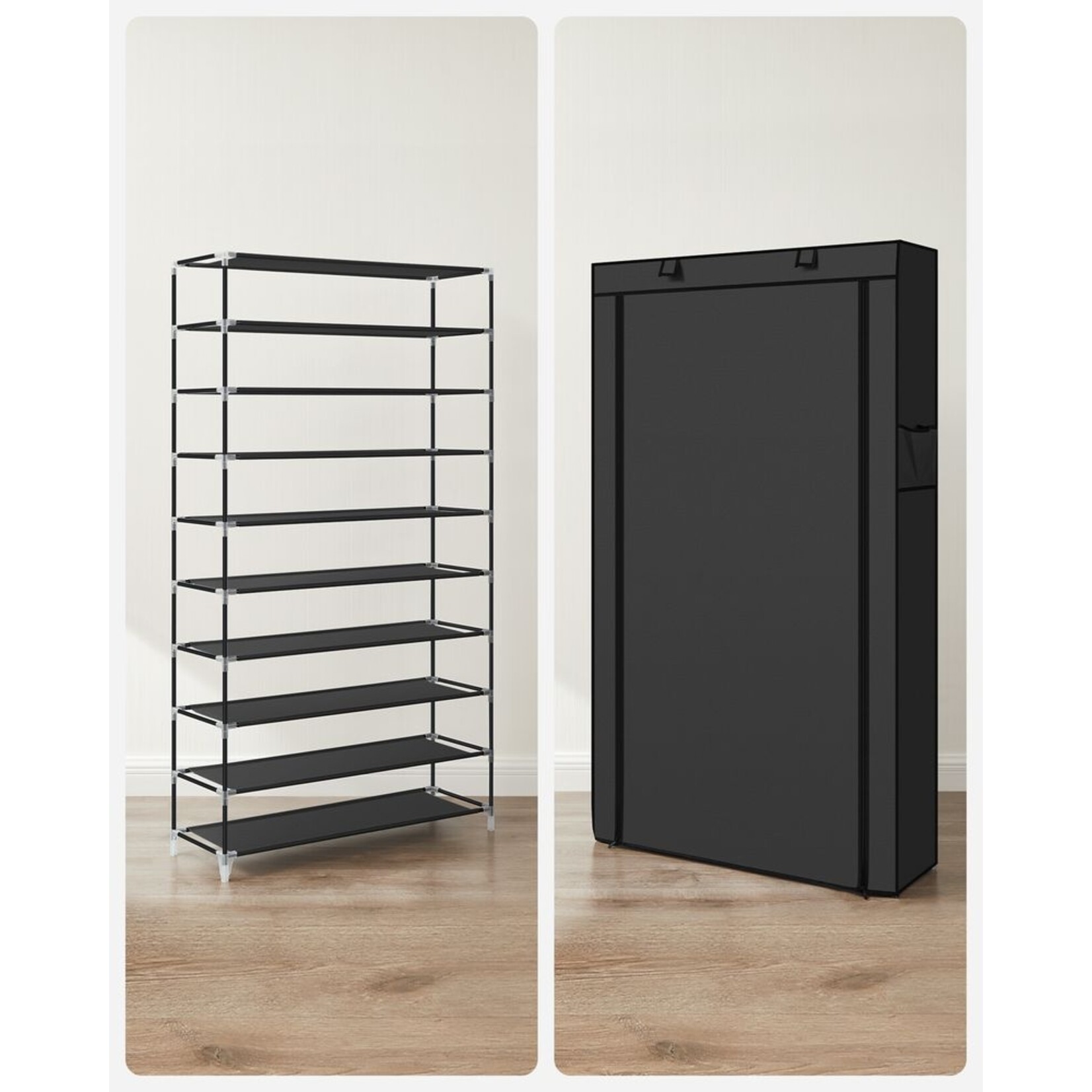 Bobbel Home Bobbel Home Schoenenkast Met 3-Laags Open Opslag – Stabiel Schoenenrek 60 × 25 × 70 cm