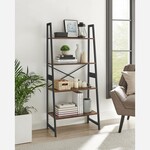 Bobbel Home Bobbel Home Industrieel 5-Laags Boekenkast Open Opbergkast Zwart-Bruin 100 × 28 × 178 cm