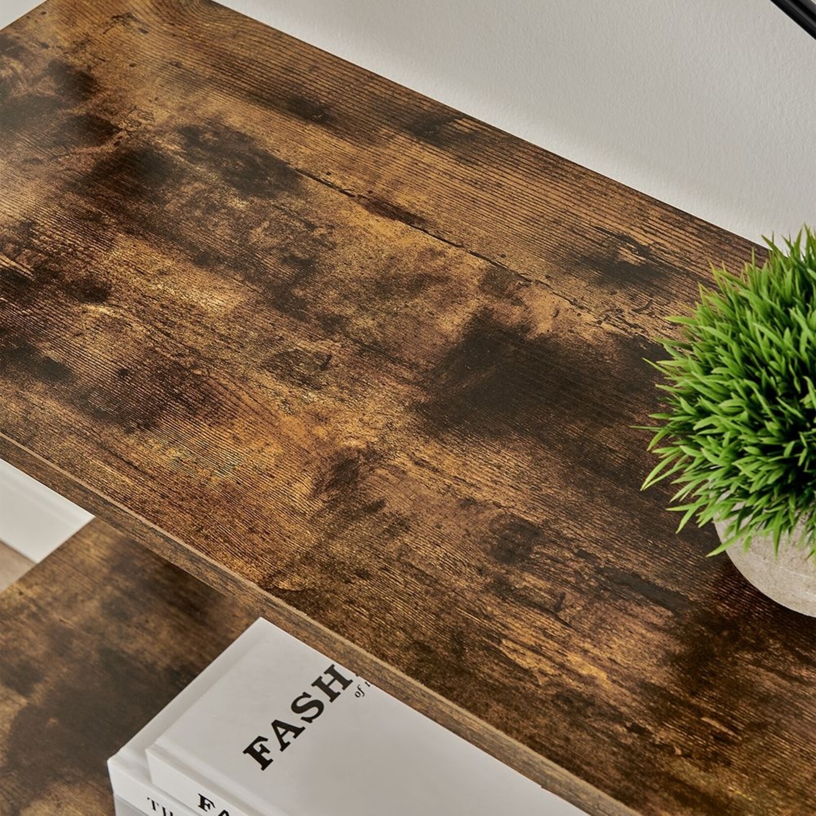 Bobbel Home Bobbel Home Industrial 5-Tier Bookcase Open Storage Cabinet Black-Brown 100 × 28 × 178 cm