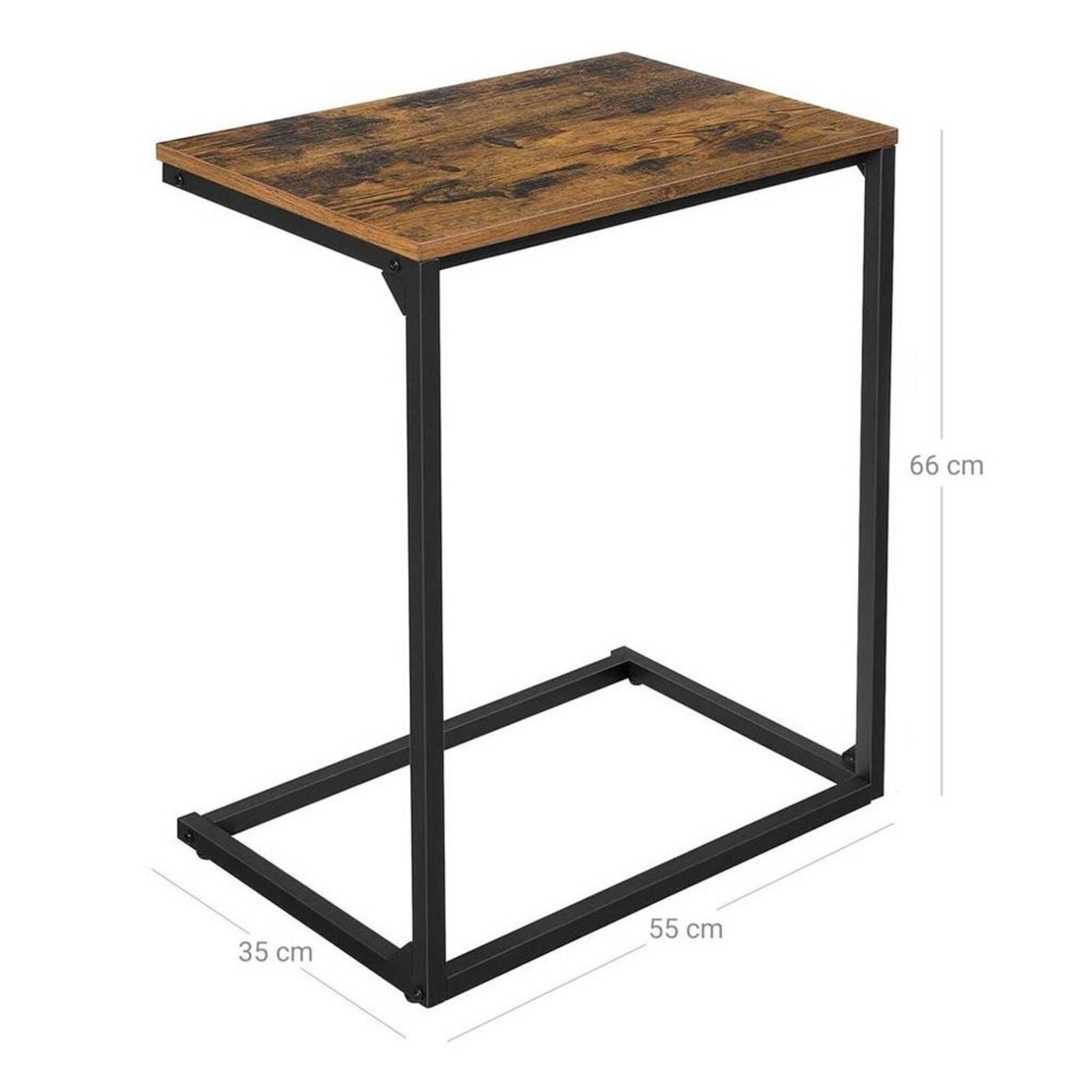 Bobbel Home Bobbel Home Multifunctional Side & Laptop Table with Open Shelf Industrial 60 × 40 × 50 cm