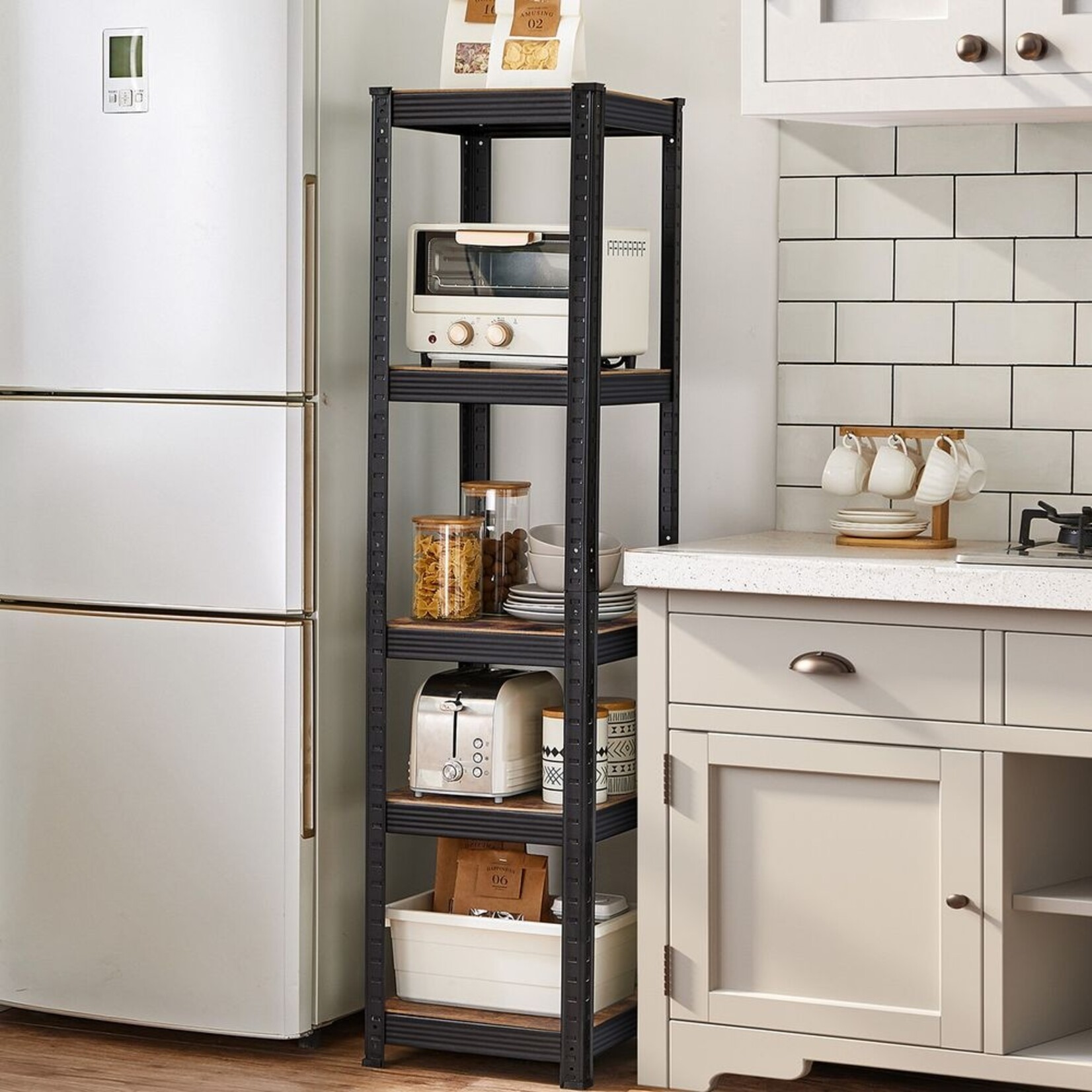 Bobbel Home Bobbel Home Industrial 5-Tier Adjustable Storage Cabinet – Stylish & Strong 37 × 37 × 150 cm