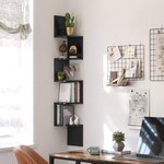 Bobbel Home Bobbel Home 5-Tier Wall Rack / Corner Shelf – Black Open Storage Cabinet 20 × 20 × 127 cm