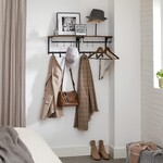 Bobbel Home Bobbel Home Wall Coat Rack With Shelf, Mirror, 6 Hooks, and Basket Storage