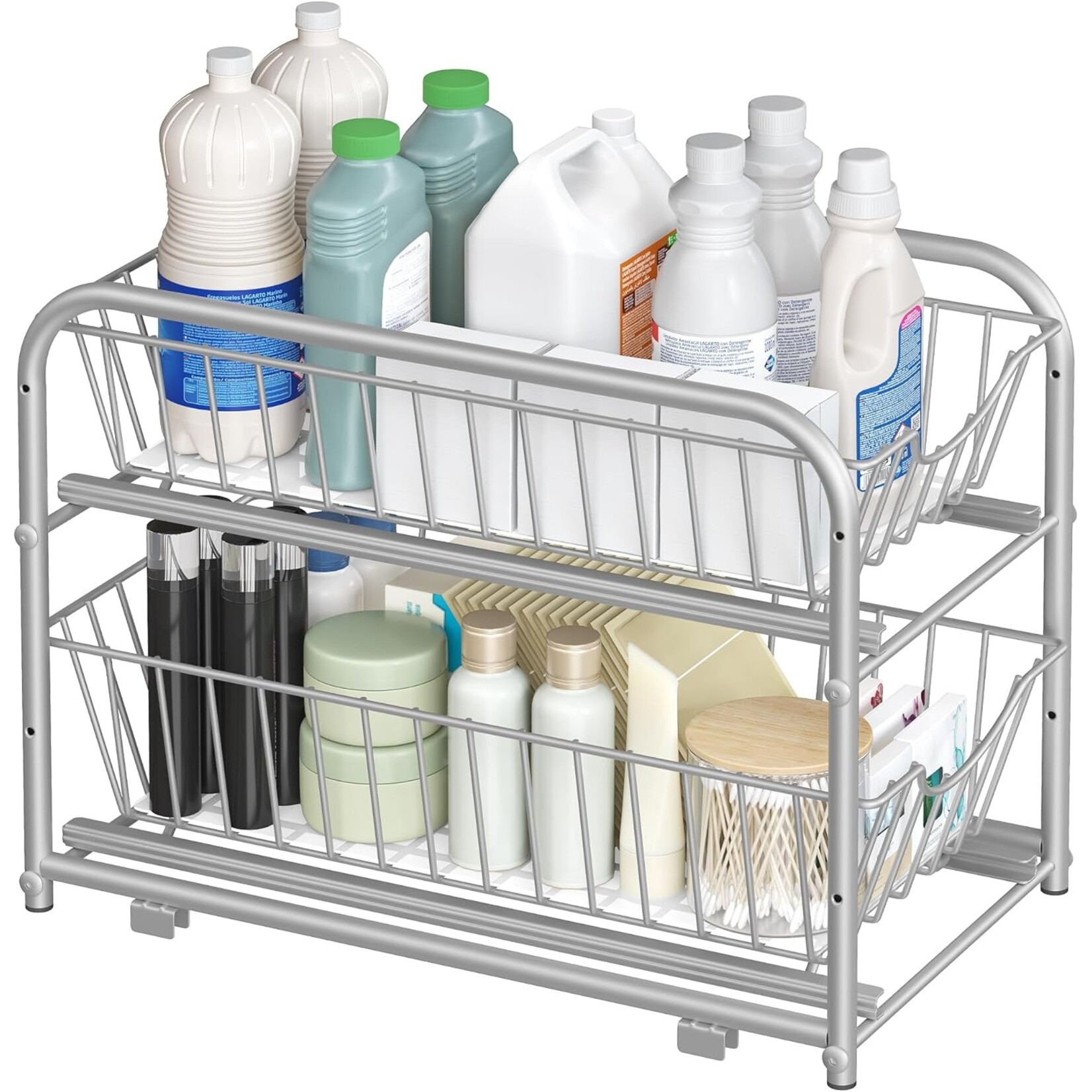 Bobbel Home Bobbel Home Pull-out Kitchen Organizer with 2 Drawers – Stable Aluminum Frame 36.5 × 21 × 33.7 cm