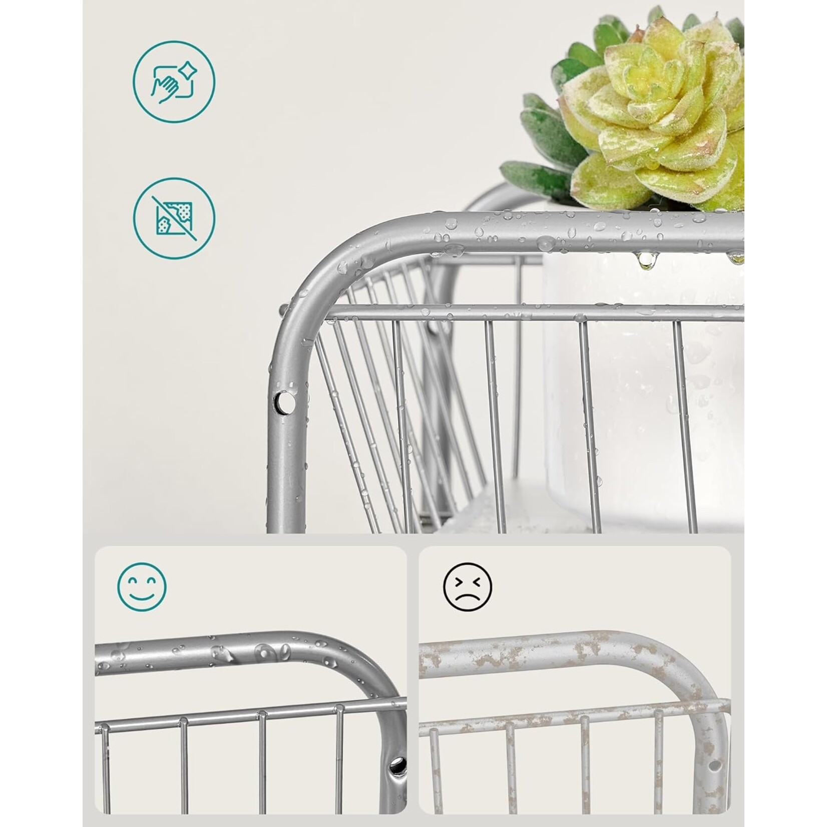 Bobbel Home Bobbel Home Uittrekbare keukenorganizer met 2 laden – Stabiel aluminium frame 36,5 × 21 × 33,7 cm