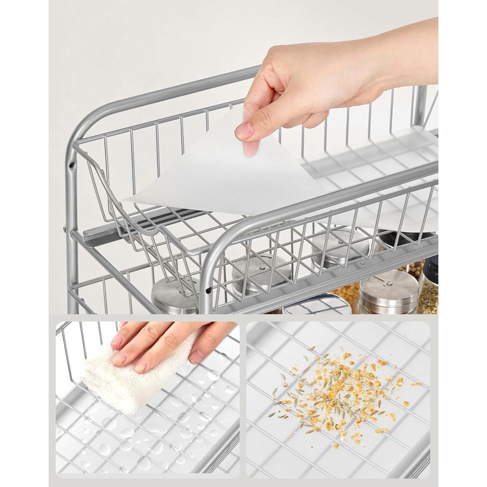 Bobbel Home Bobbel Home Pull-out Kitchen Organizer with 2 Drawers – Stable Aluminum Frame 36.5 × 21 × 33.7 cm