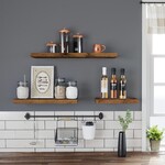 Bobbel Home Bobbel Home Zwevende Wandplank MDF Voor Boeken & Decoratie Vintage Bruin 60 × 20 × 3,8 cm