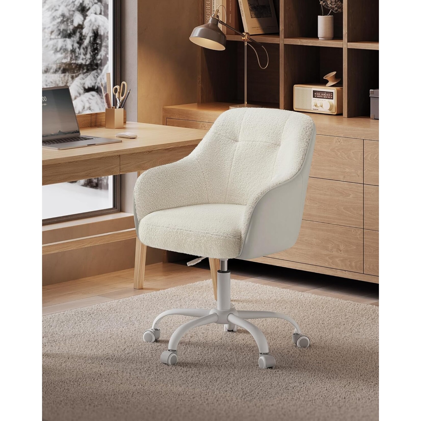 Bobbel Home Bobbel Home Home Office Chair Swivel Chair Adjustable Breathable Fabric Comfort Beige