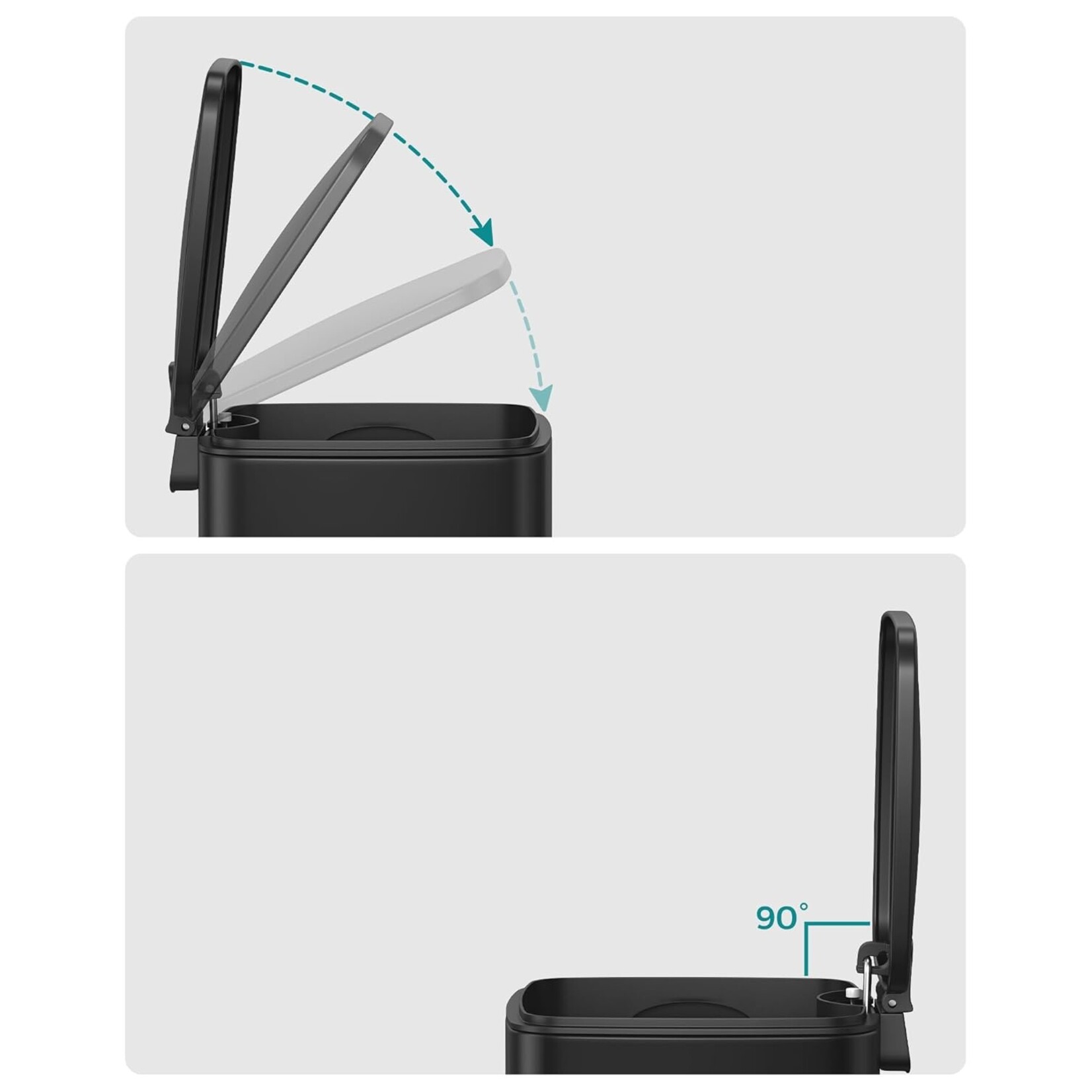 Bobbel Home Bobbel Home Pedal Bin with Soft-Close Lid 6 L Black – Compact for Bathroom