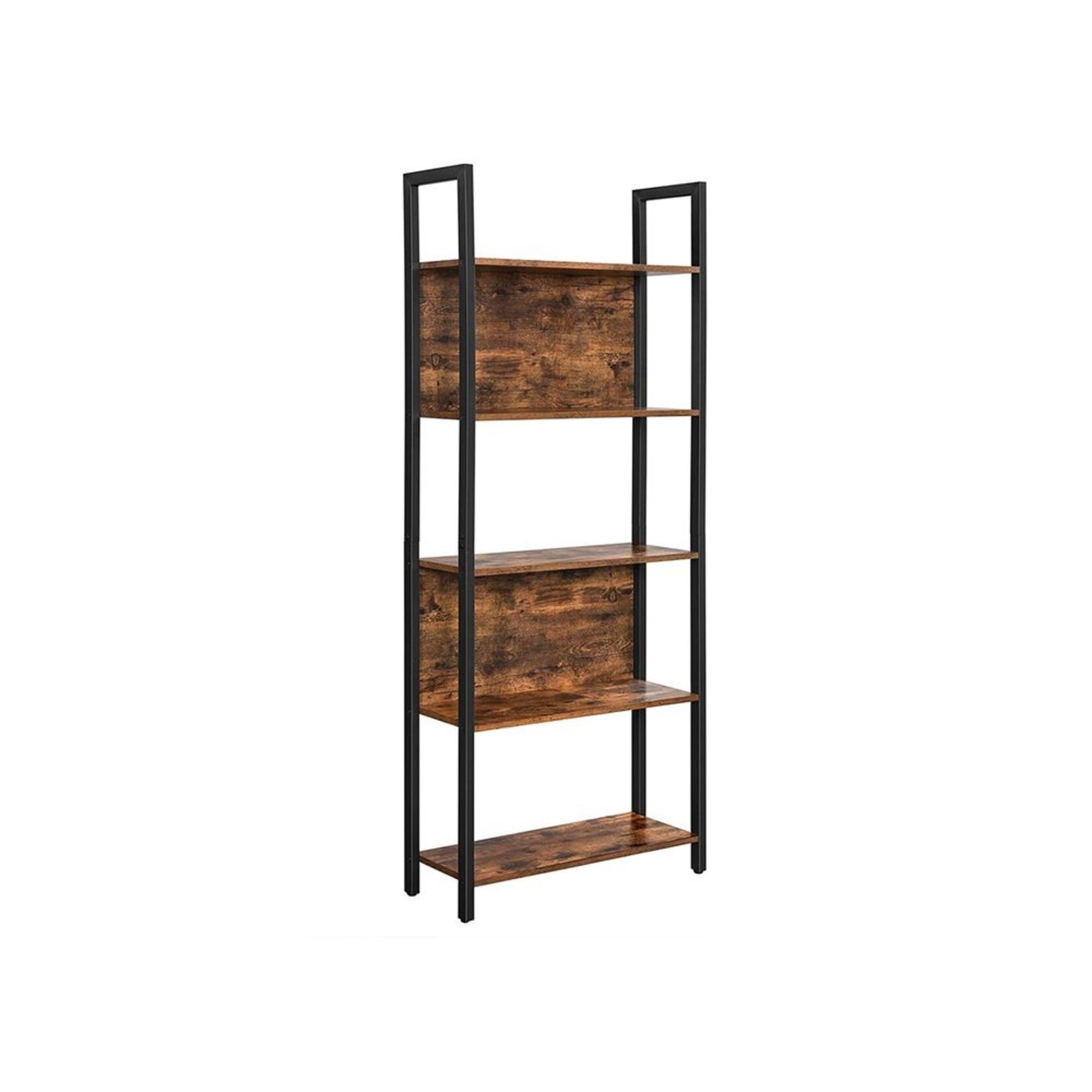 Bobbel Home Bobbel Home Industriële Boekenkast Vrijstaand Met 6 Planken Vintage Bruin-Zwart 128 × 24 × 187 cm