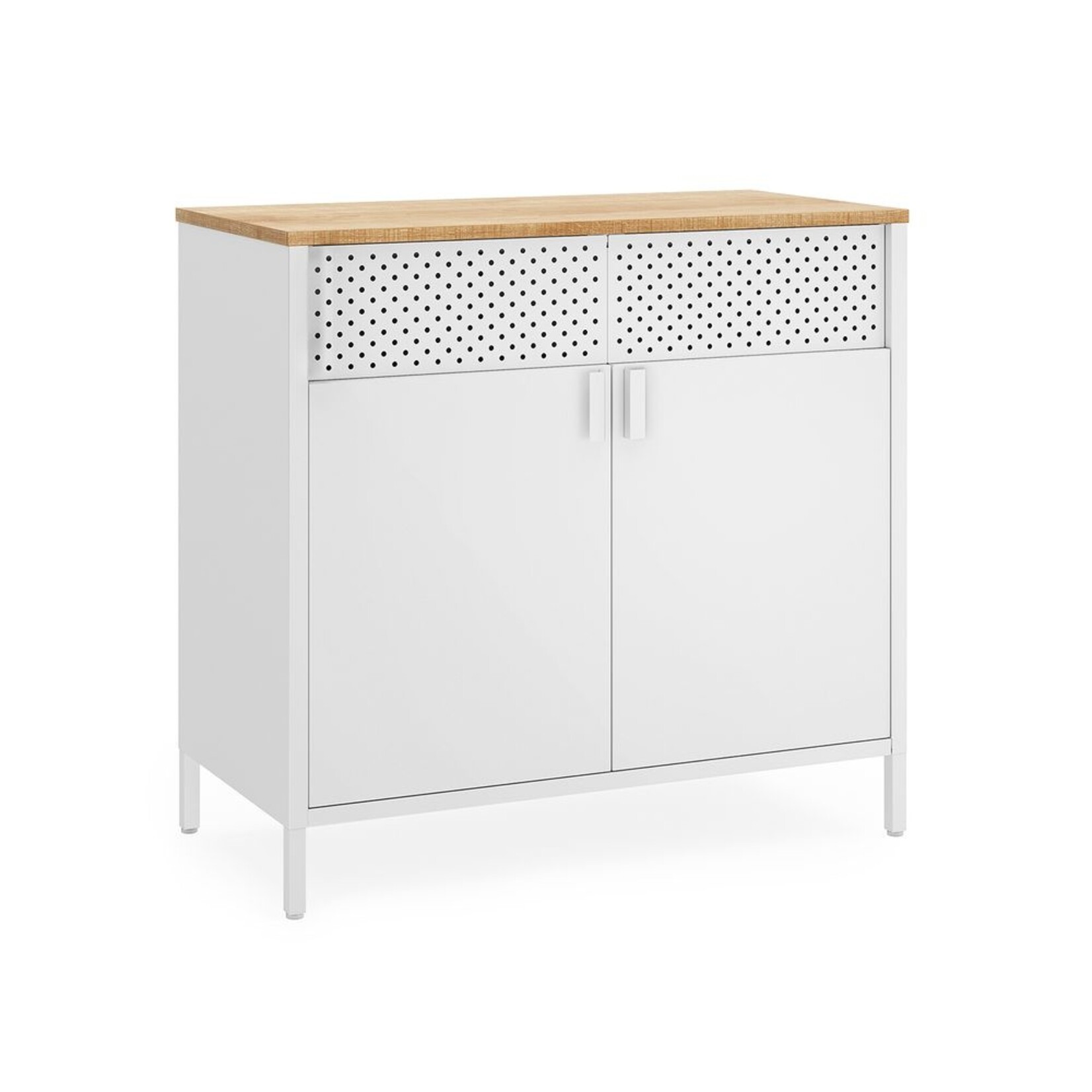 Bobbel Home Bobbel Home Metal Storage Cabinet with Doors and Adjustable Shelf White-Beige 80 × 40 × 76 cm
