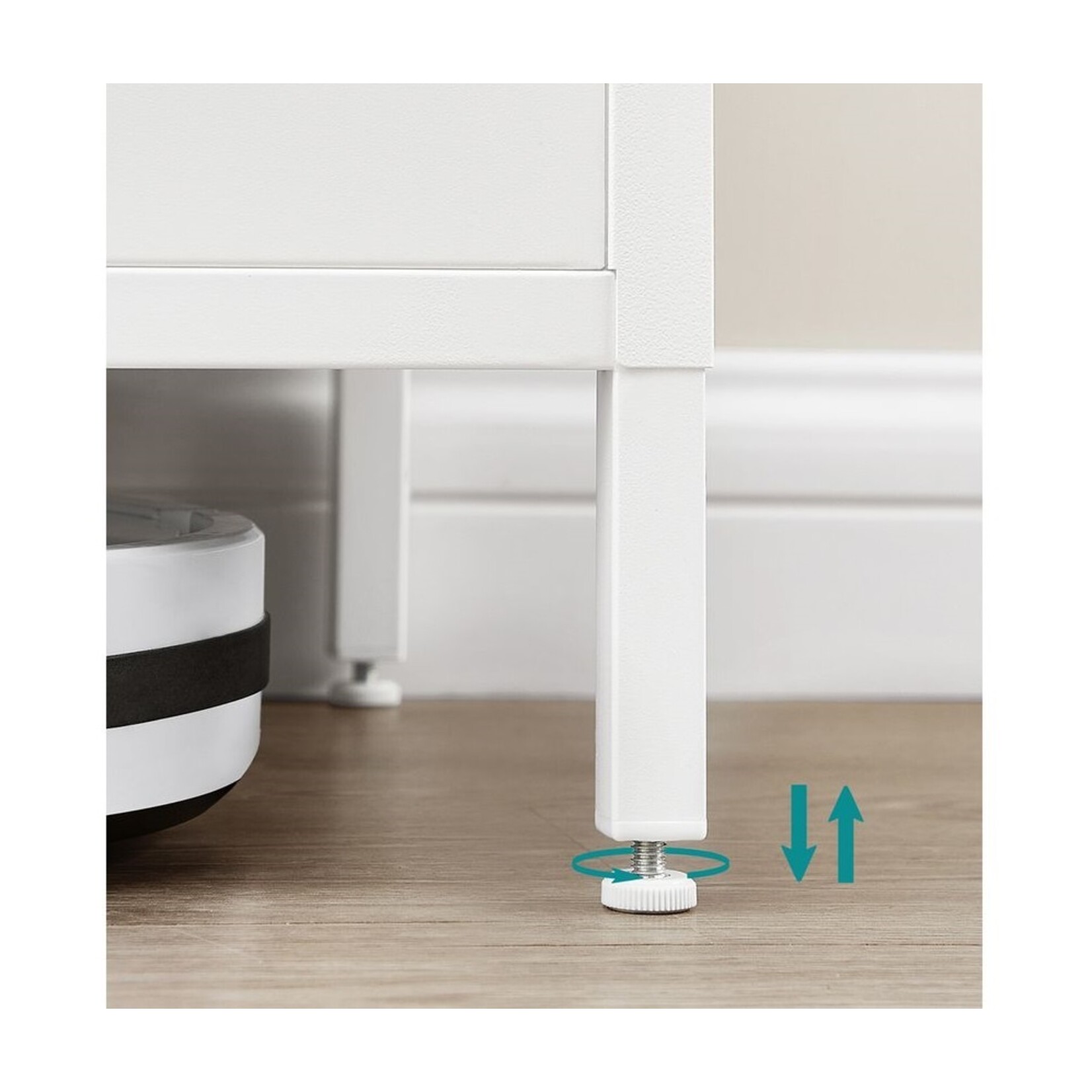 Bobbel Home Bobbel Home Metal Storage Cabinet with Doors and Adjustable Shelf White-Beige 80 × 40 × 76 cm