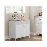 Bobbel Home Bobbel Home Metal Storage Cabinet with Doors and Adjustable Shelf White-Beige 80 × 40 × 76 cm