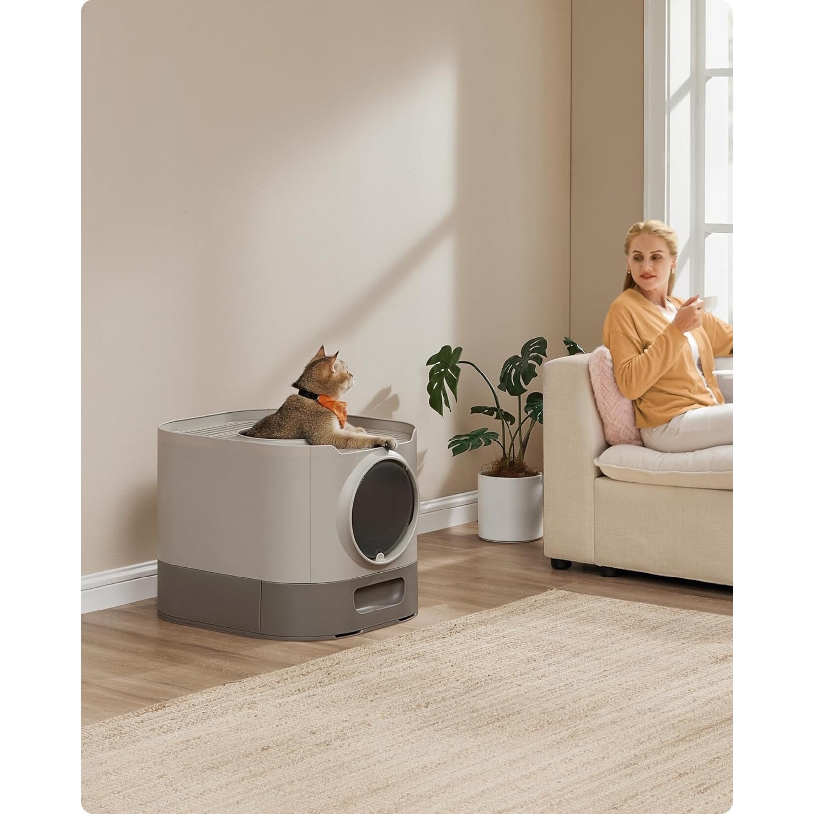 Bobbel Home Bobbel Home XXL Kattenbak Met Uitschuifbare Lade En Deksel – Gemakkelijk Schoon te Maken