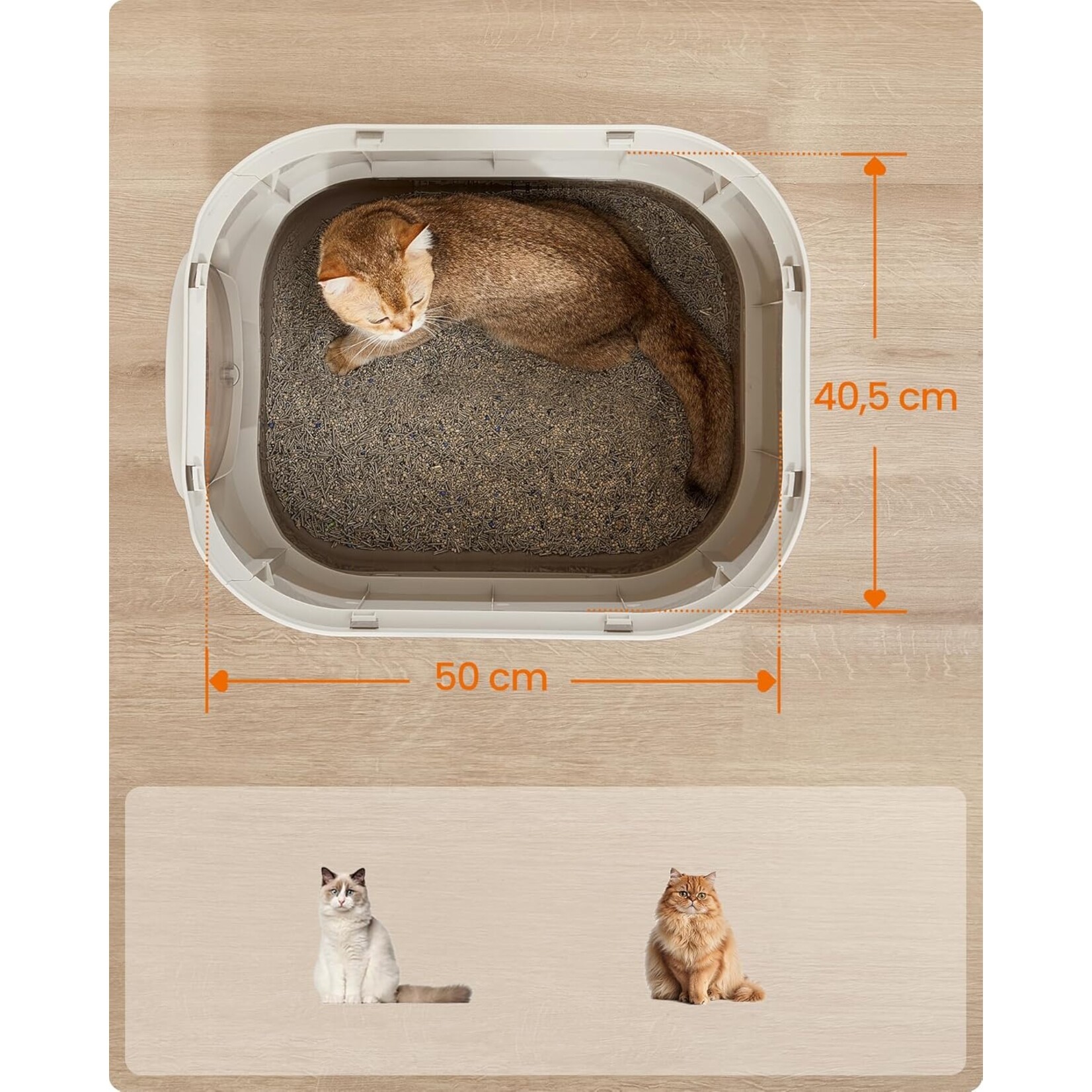 Bobbel Home Bobbel Home XXL Kattenbak Met Uitschuifbare Lade En Deksel – Gemakkelijk Schoon te Maken