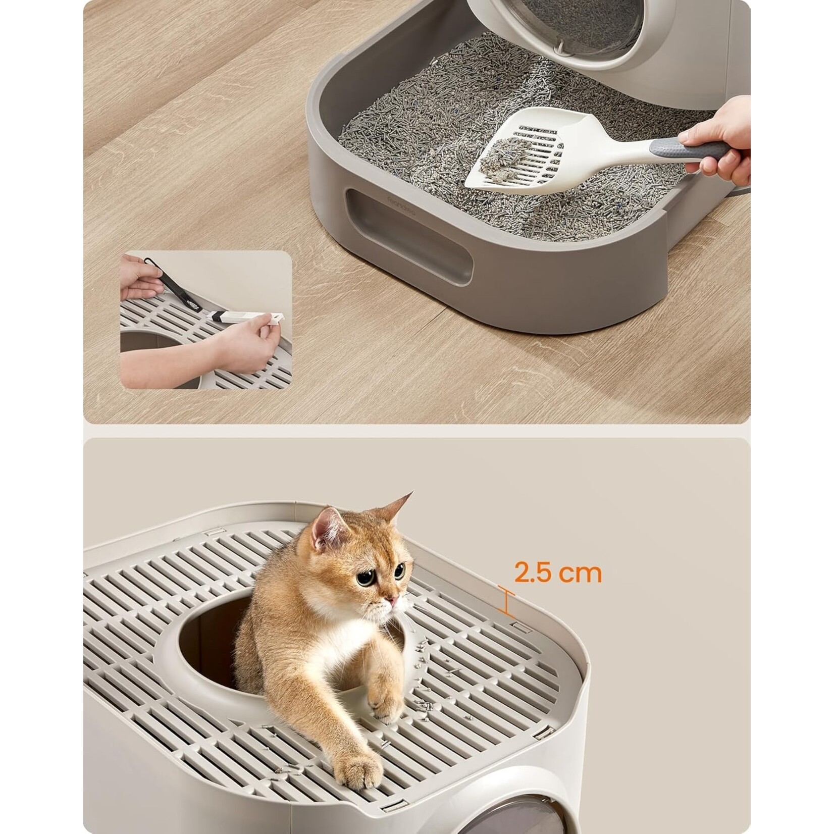 Bobbel Home Bobbel Home XXL Kattenbak Met Uitschuifbare Lade En Deksel – Gemakkelijk Schoon te Maken