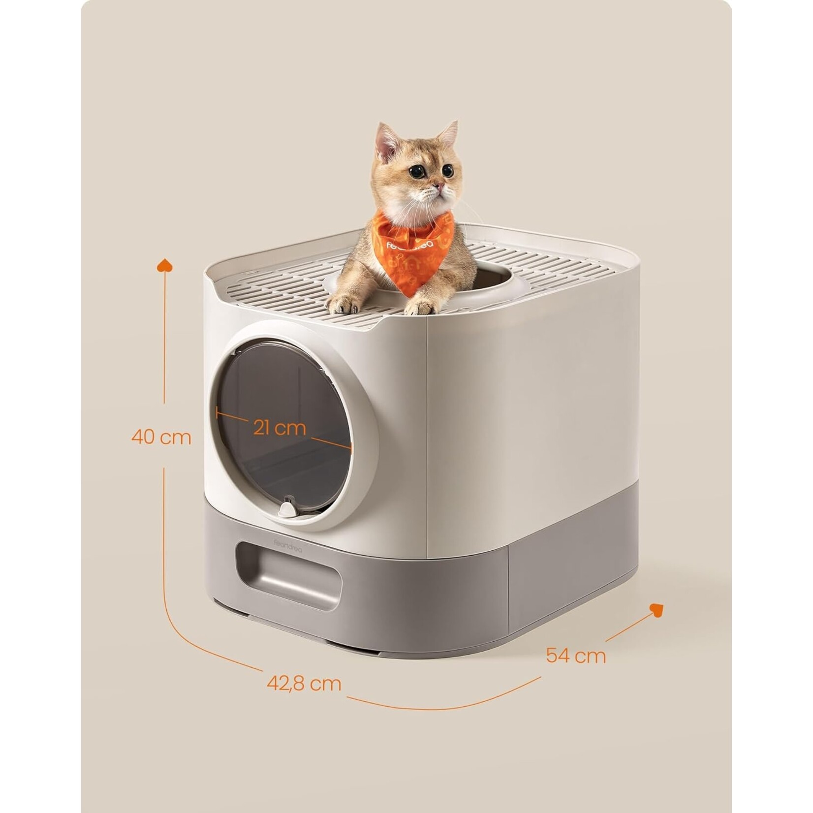 Bobbel Home Bobbel Home XXL Kattenbak Met Uitschuifbare Lade En Deksel – Gemakkelijk Schoon te Maken