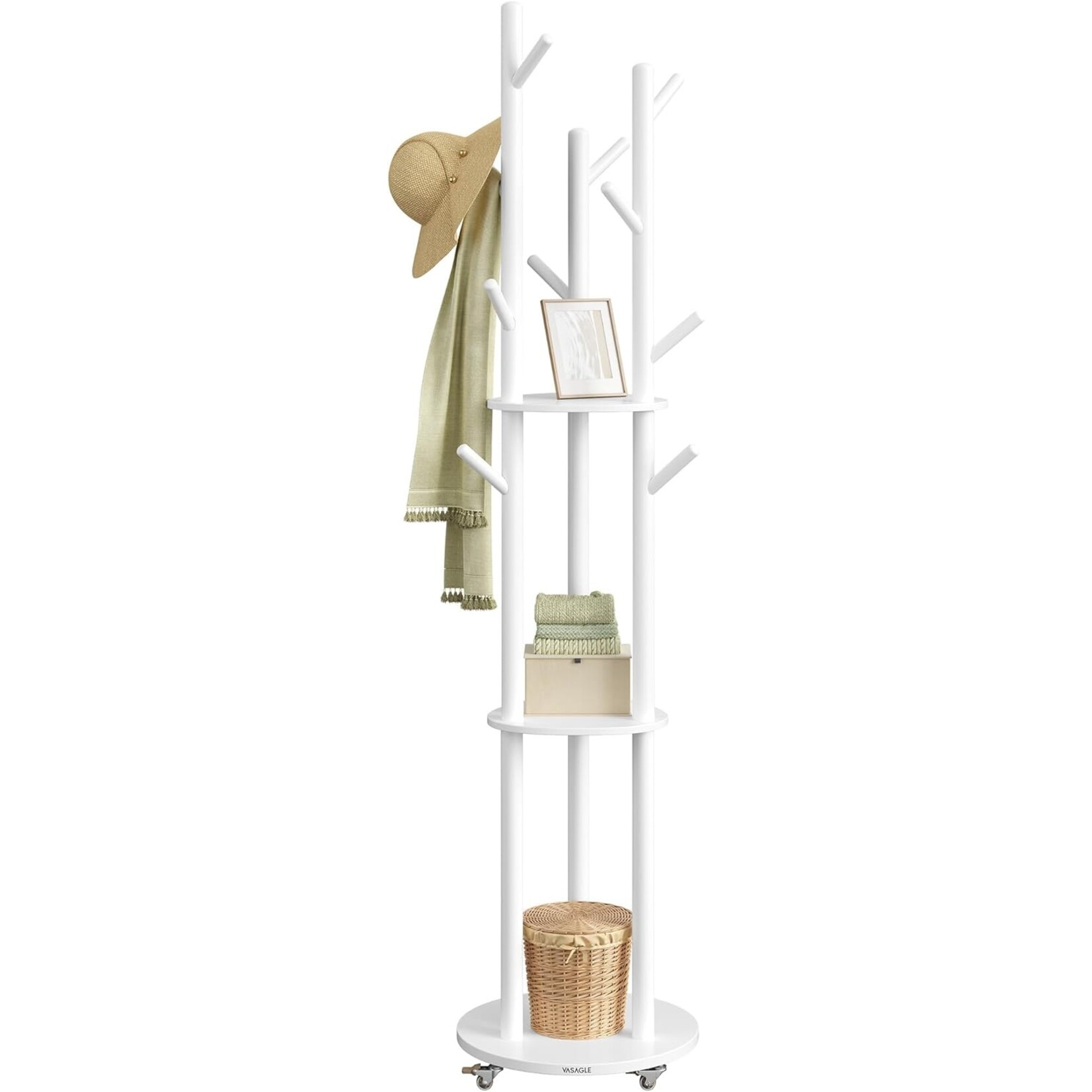 Bobbel Home Bobbel Home Coat rack, 3-piece - Wardrobe rack - With hooks and shelves, 11 hooks for hallway or bedroom