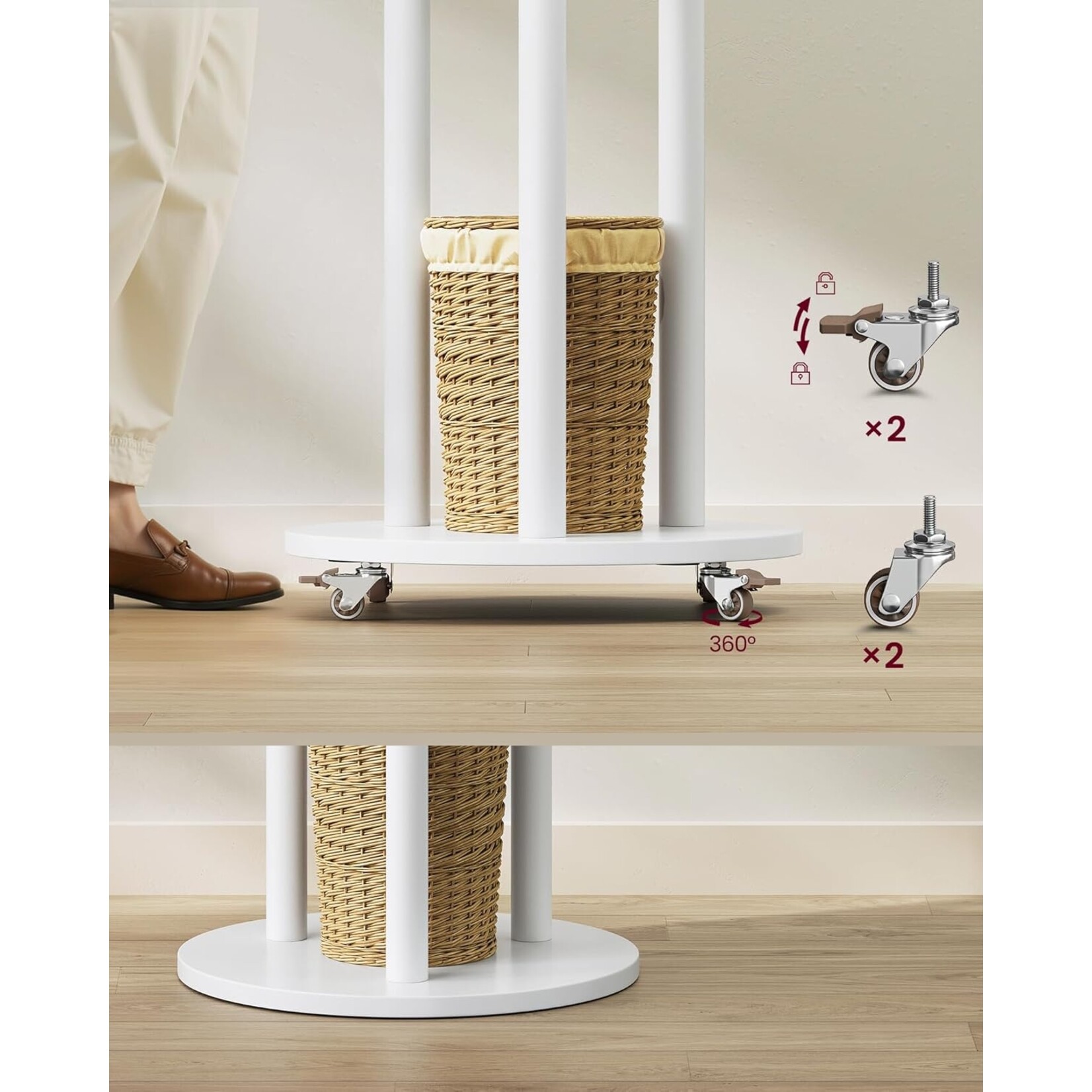 Bobbel Home Bobbel Home Coat rack, 3-piece - Wardrobe rack - With hooks and shelves, 11 hooks for hallway or bedroom