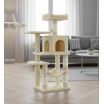 Bobbel Home Bobbel Home - krabpaal - 112 cm - stabiele krabpaal met kattenhuis -Beige