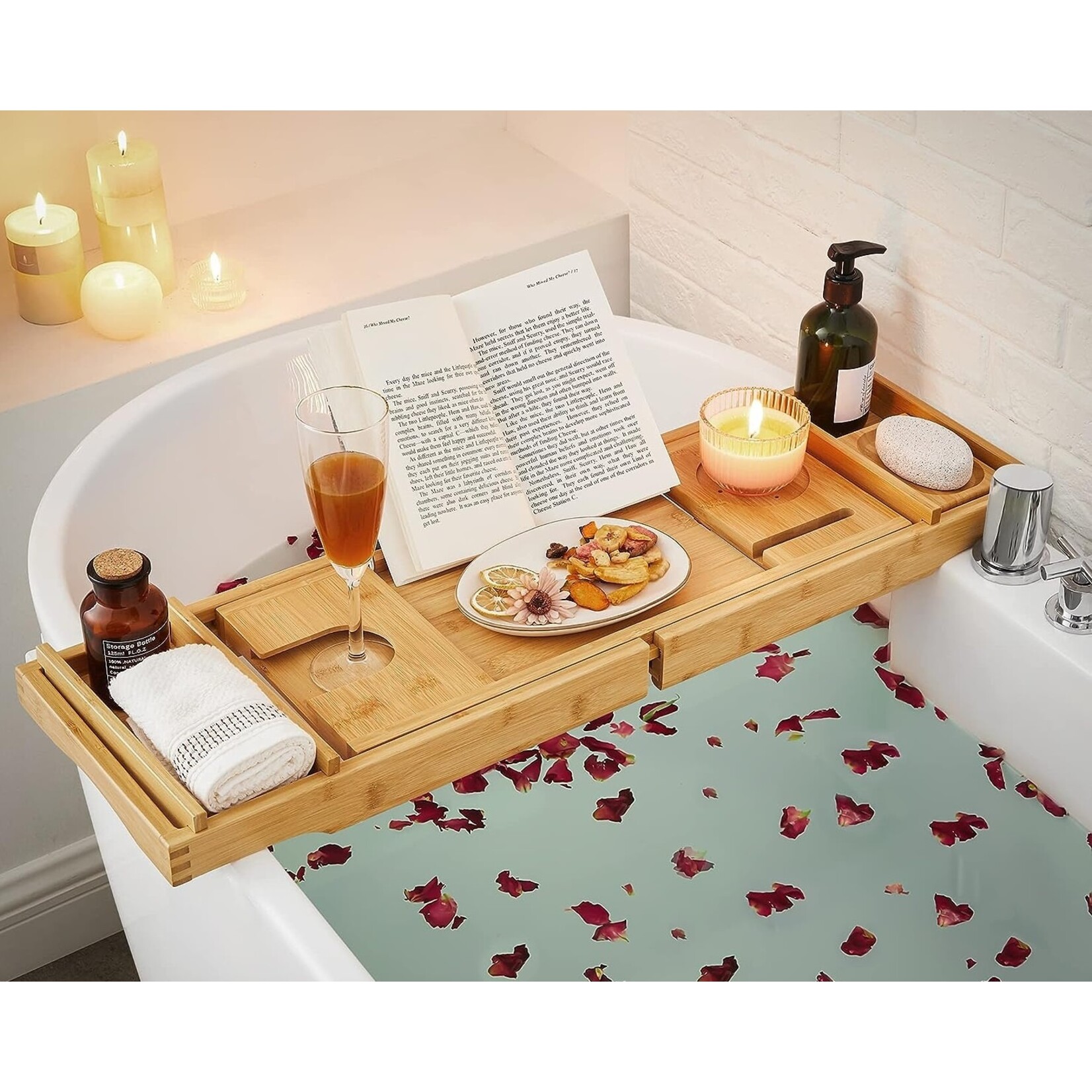 Bobbel Home Bobble Home - Extendable bath rack - With cup holder - Bamboo