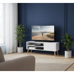 Bobbel Home Bobbel Home TV Meubel 120 cm Wit Modern TV Kast met Open Vakken en Deur voor Televisies tot 55 Inch