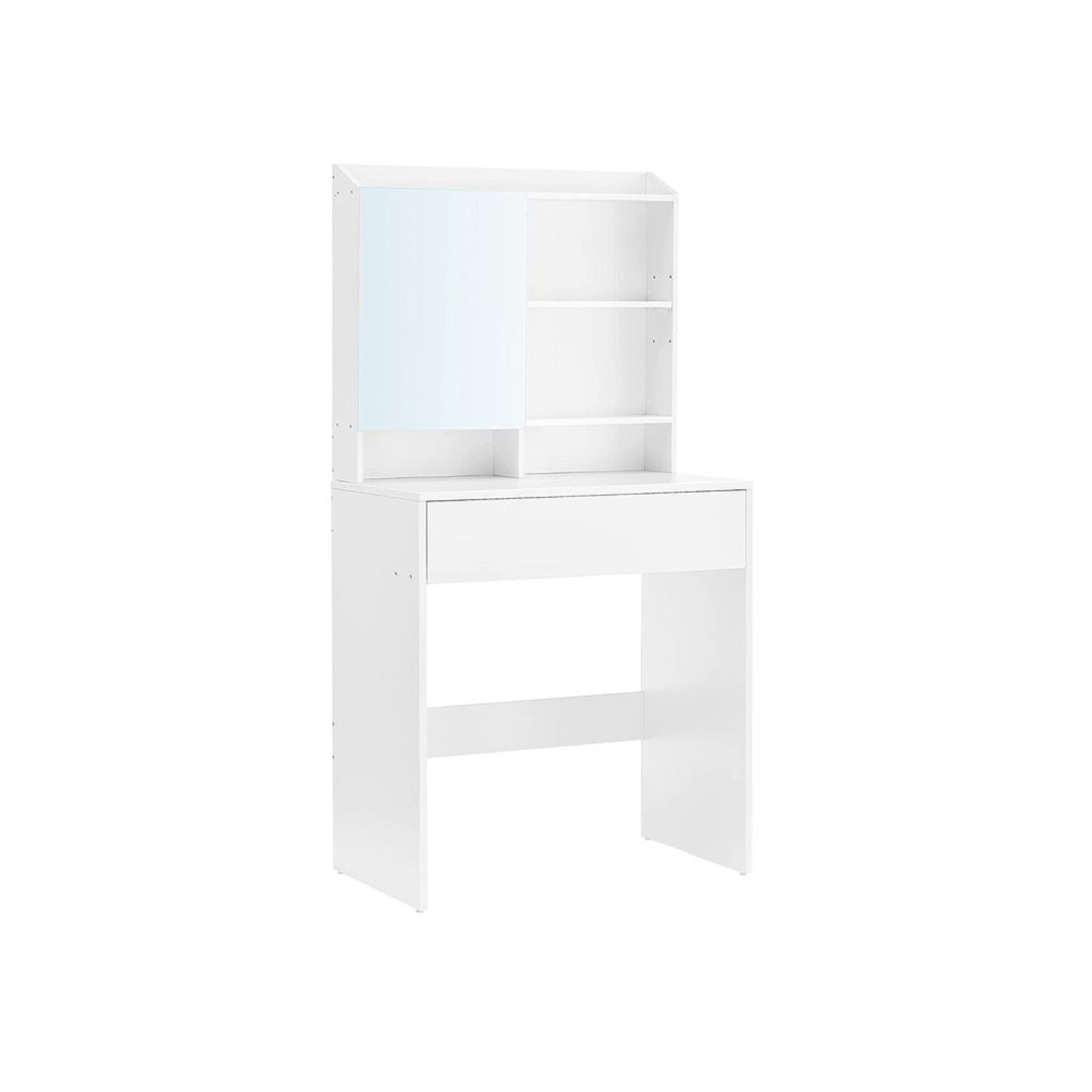Bobbel Home Bobbel Home Vanity Table with Mirror – White Minimalist – Makeup Table with Drawer and Storage