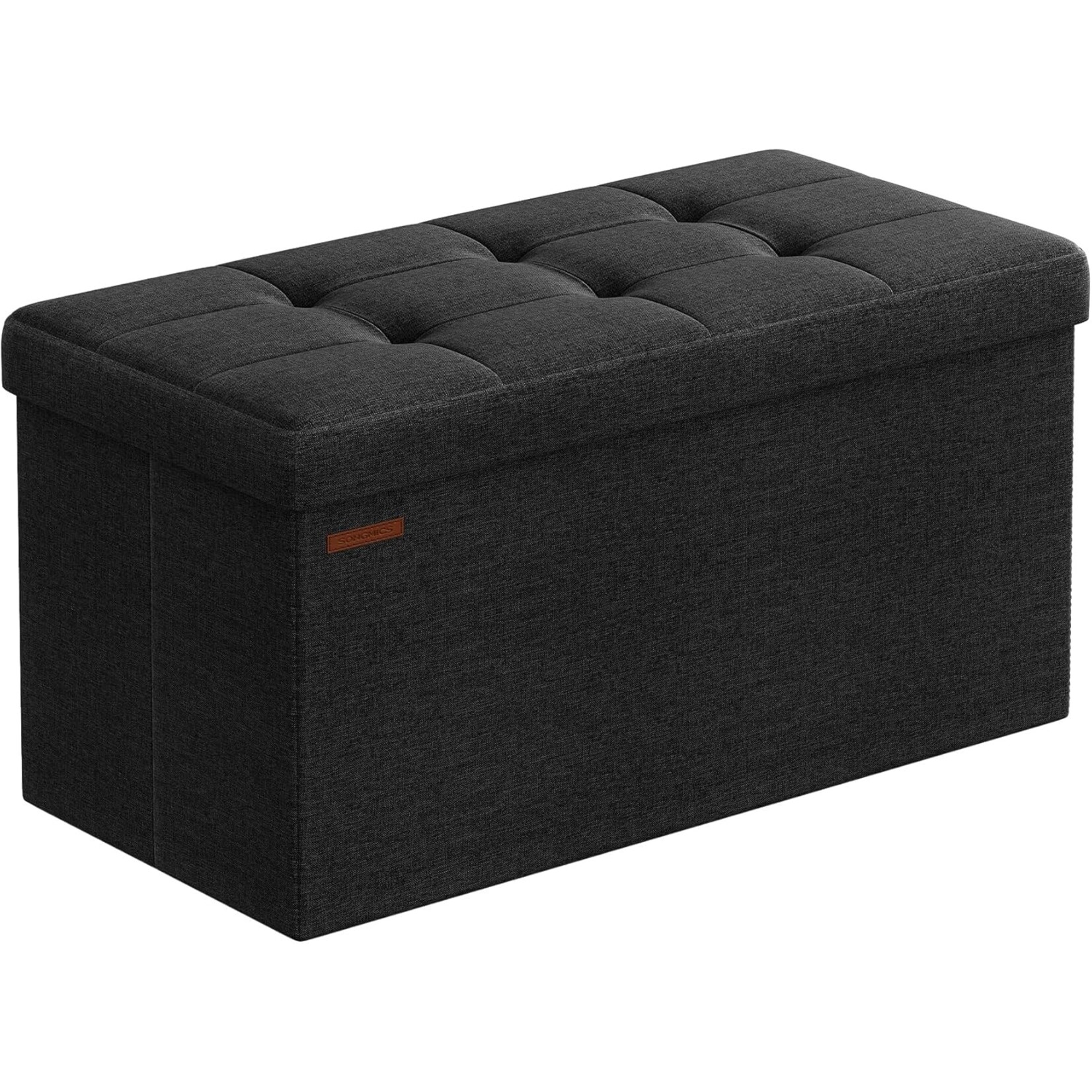 Bobbel Home Storage Bench 76 cm – Black Foldable – Storage Box with 89L Storage Space – Load Capacity up to 300 kg