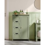 Bobbel Home Bobbel Home Narrow Bathroom Cabinet with 4 Drawers and Door – Storage Unit Green 30 × 55 × 82 cm