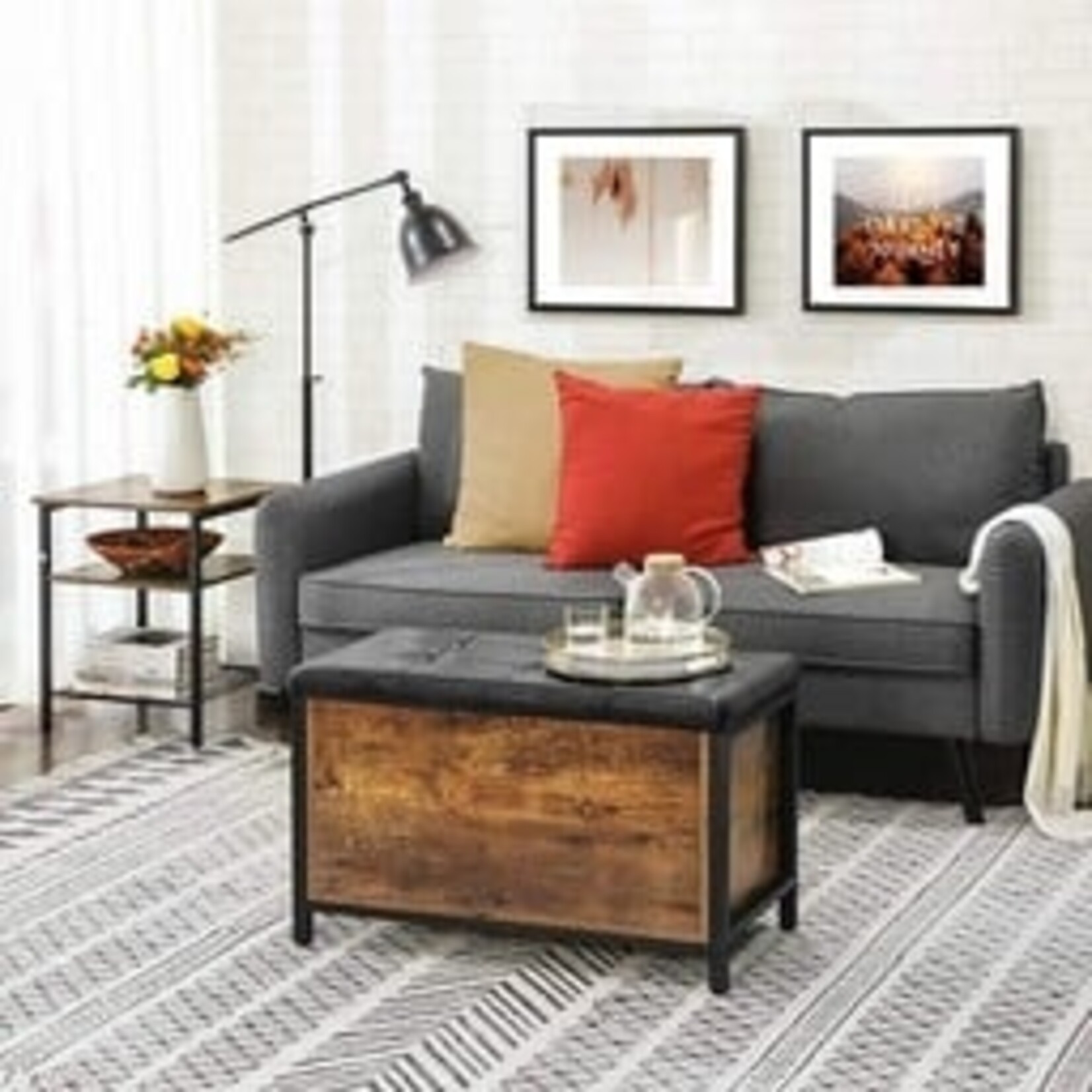 Bobbel Home Bobbel Home - Storage bench - Industrial - Leatherette - Brown/Black