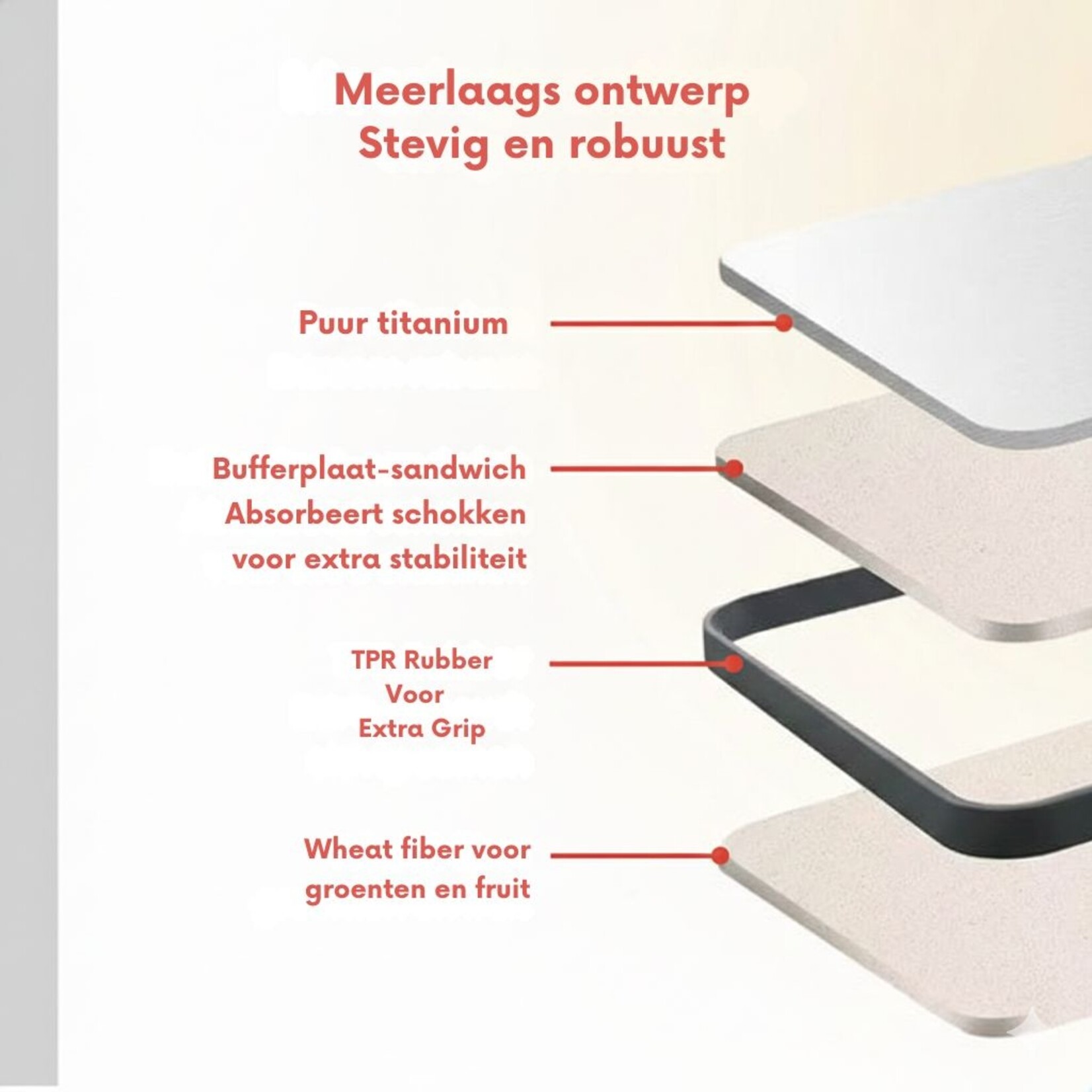 Dutch Wanted Dutch Wanted Stainless Steel Cutting Board - Stainless Steel Cutting Board - Double-sided Function - Cutting Board - Dishwasher Safe - Non-Slip Material - Stainless Steel Side with Wheat Fibre Side - Avoid Microplastics - Hygiene - BPA Free