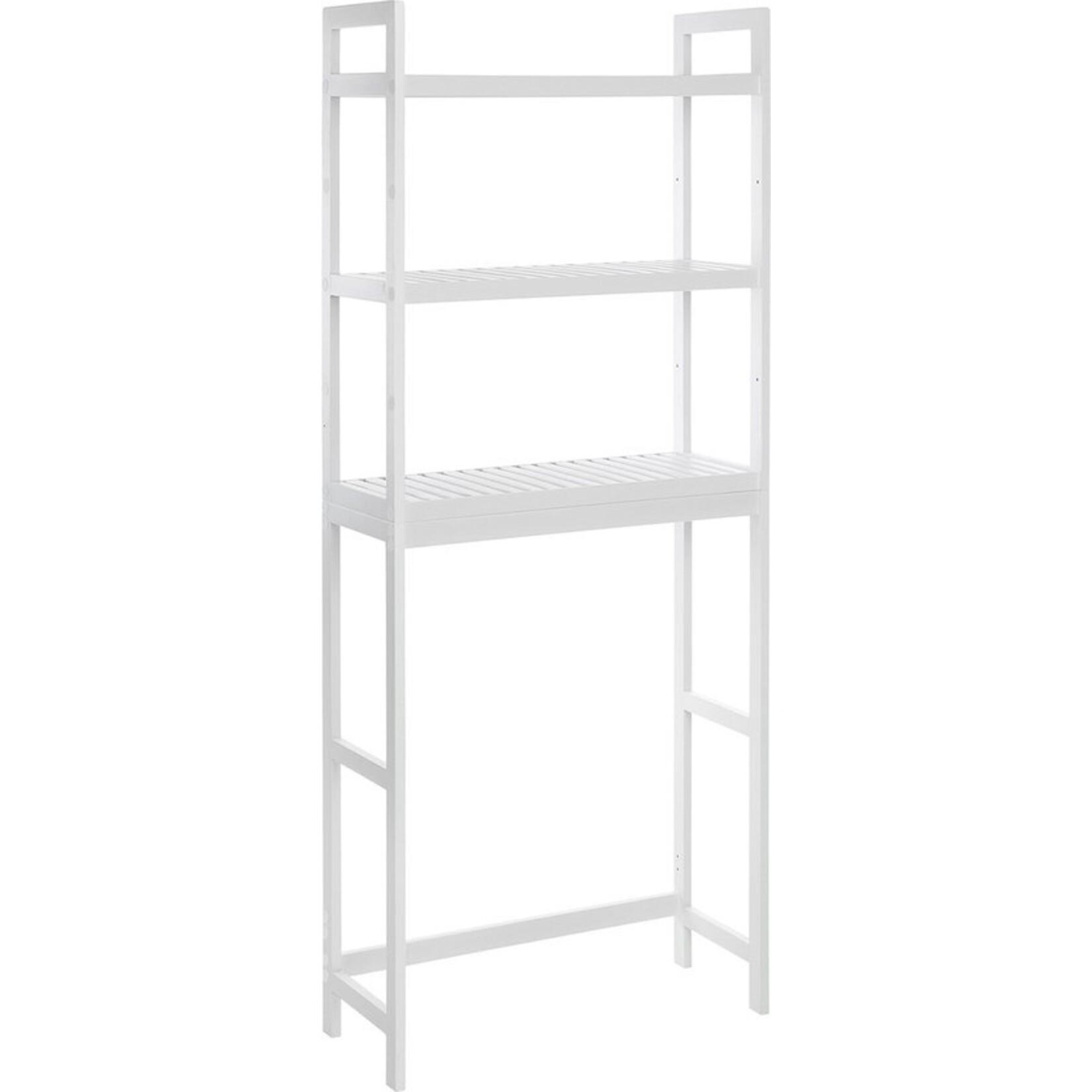 Bobbel Home Washing machine conversion rack, white, 163 x 63 x 24 cm - bamboo Washing machine rack, white - Washing machine conversion, white - with storage space, white - Washing machine rack, top-loading, white wood