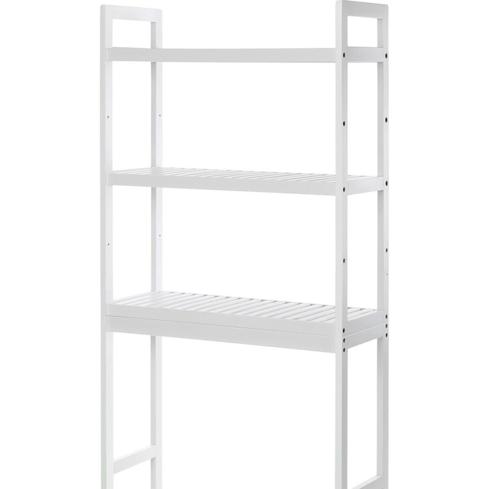 Bobbel Home Washing machine conversion rack, white, 163 x 63 x 24 cm - bamboo Washing machine rack, white - Washing machine conversion, white - with storage space, white - Washing machine rack, top-loading, white wood