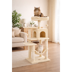 Bobbel Home Bobbel Home - krabpaal - 112 cm - stabiele krabpaal met kattenhuis -Beige